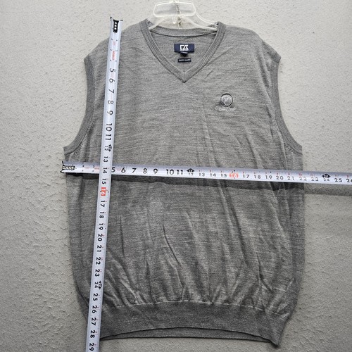 Cutter & Buck Okatie Creek Golf Gray Men's Sweater Vest Size XL V-Neck - Picture 6 of 11