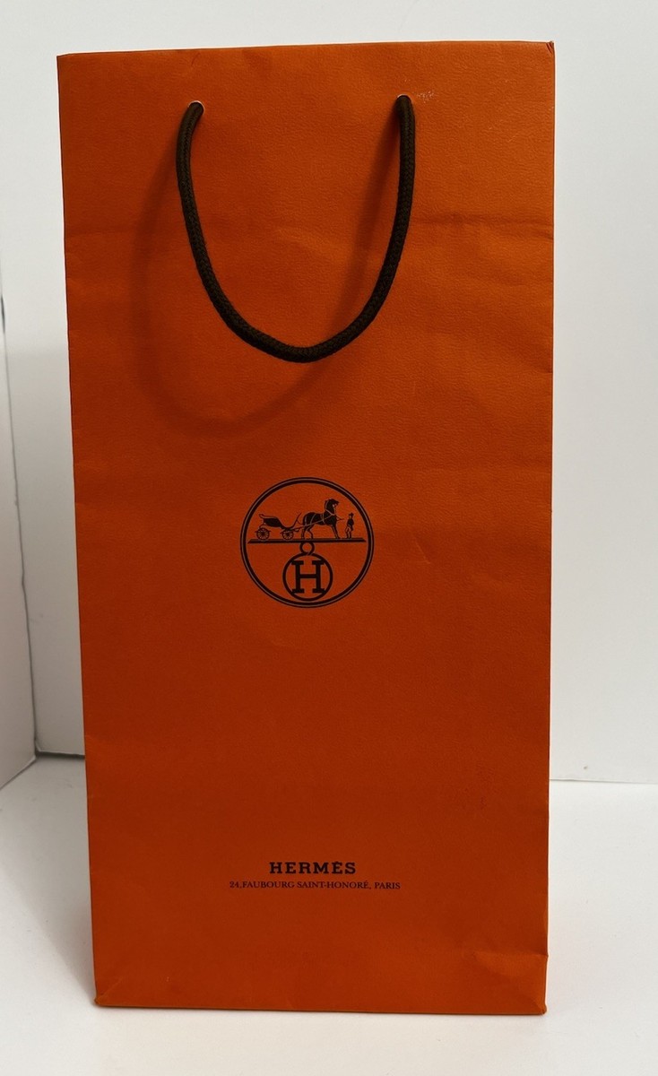 New Classic Orange Hermes Med Shopping Gift Bag 16.5” x 8” x 4