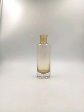 Vase Bouteille Vintage Sommerso Scandinave Jaune Ambré Bulle Centrale Années 70