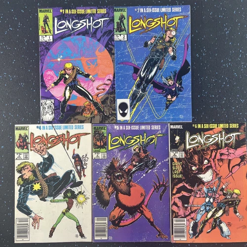 Longshot #1-6 (missing #3) (1985 Marvel 5x Lot; Art Adams) 5.0-8.0 mostly FN