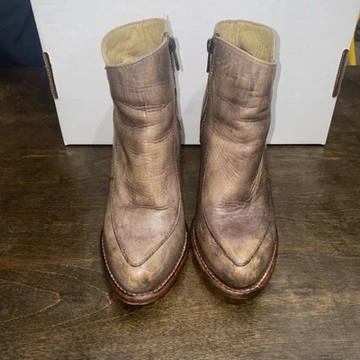 BED|STU ISLA Gray Leather Rustic Ankle Booties Womens Size 7 US - Image 1 of 4