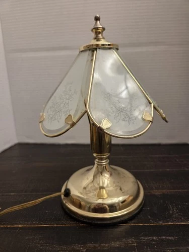 Vintage Glass Small Lamp 10"  Touch Control