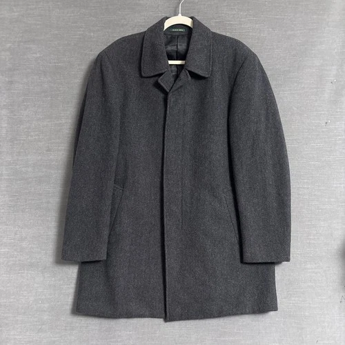 Lauren Ralph Lauren Coat Mens 40R Gray Wool Herringbone Overcoat Classic Jake image 2
