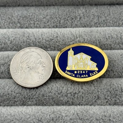 Santa Clara Lodge #2347 California Elks Club BPOE Mission Pin Pinback #59549