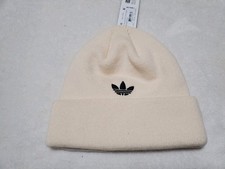 ADIDAS ORIGINALS OFF SET 3-STRIPE KNIT BEANIE ADULT HAT MENS CREAM WONDER WHITE