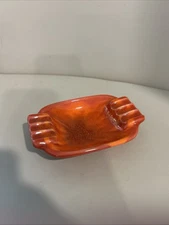 Vintage Retro MCM California 1965 Original Ashtray Red Multi Color Blossom