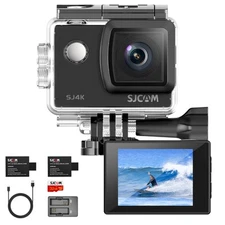 4K HD Wifi Action Camera Vlog Sport Waterproof Camera with SD Card & 2 Batteries