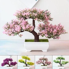 Artificial Bonsai Tree Potted Plant Fake Flowers Home Table Garden Decoration