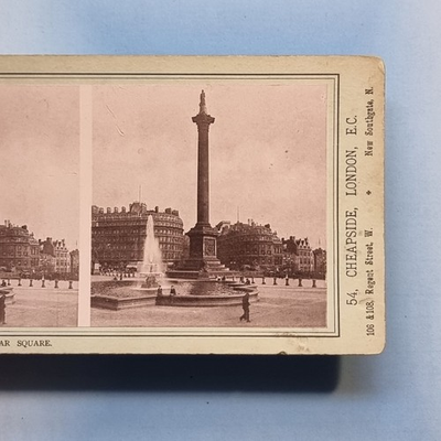 #ad #ad London Stereoview 3D C1895 Trafalgar Square Admiral Nelson Column City History GBP 13.95