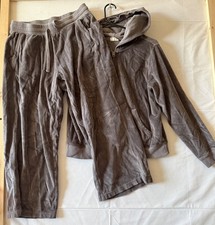 Pact Organic Cotton Pure Velour Tracksuit Set Women's Size M/L Loungewear Brown