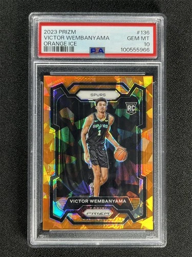 2023-24 Panini Prizm Victor Wembanyama #136 Orange Ice Rookie RC PSA 10 Gem #