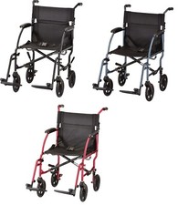 Nova 18" Ultra Lightweight Folding Transport Chair Wheelchair NEW