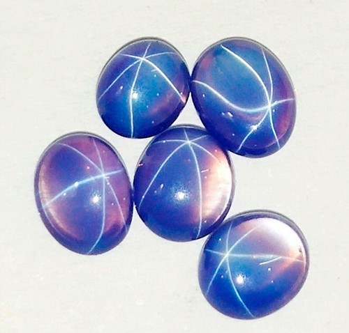 3.92 Cts 5 Pcs Natural Oval Shape Six Rays Blue Star Sapphire Loose Gemstone Lot - Picture 2 of 3