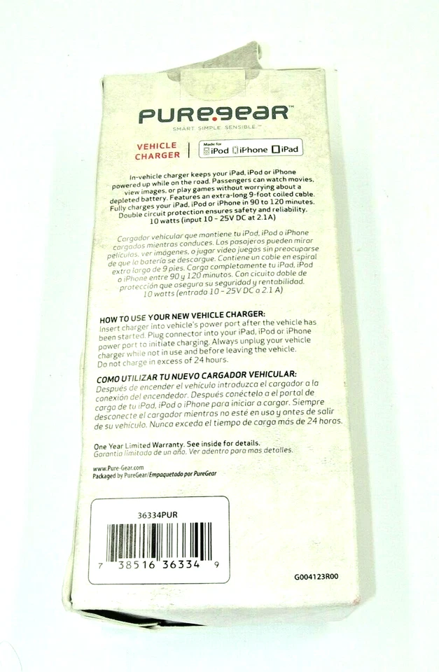 Cargador de vehículo Puregear para iPod touch, iPhone 4, iPad Foto 2 de 2