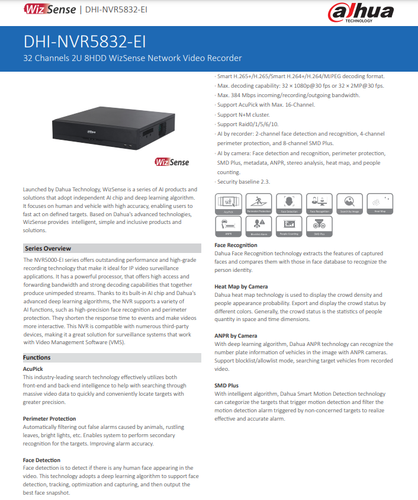 DH Origin AI 16TB 4/8SATA HDD 32MP 64CH NVR5864-EI NO POE AcuPick face detect - Picture 5 of 12