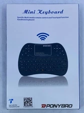 PONYBRO 7-Color Backlit Mini Wireless Keyboard w/ Touchpad Mouse Bluetooth USB