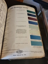 1954 DUPONT OLDSMOBILE COLORS PAINT CHIP SWATCH SHEET BULLETIN NO 21  
