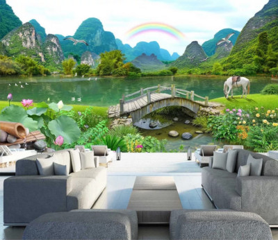 3D Nature Landscape ZHUA4316 Wallpaper Wall Murals Removable Self-adhesive Ann