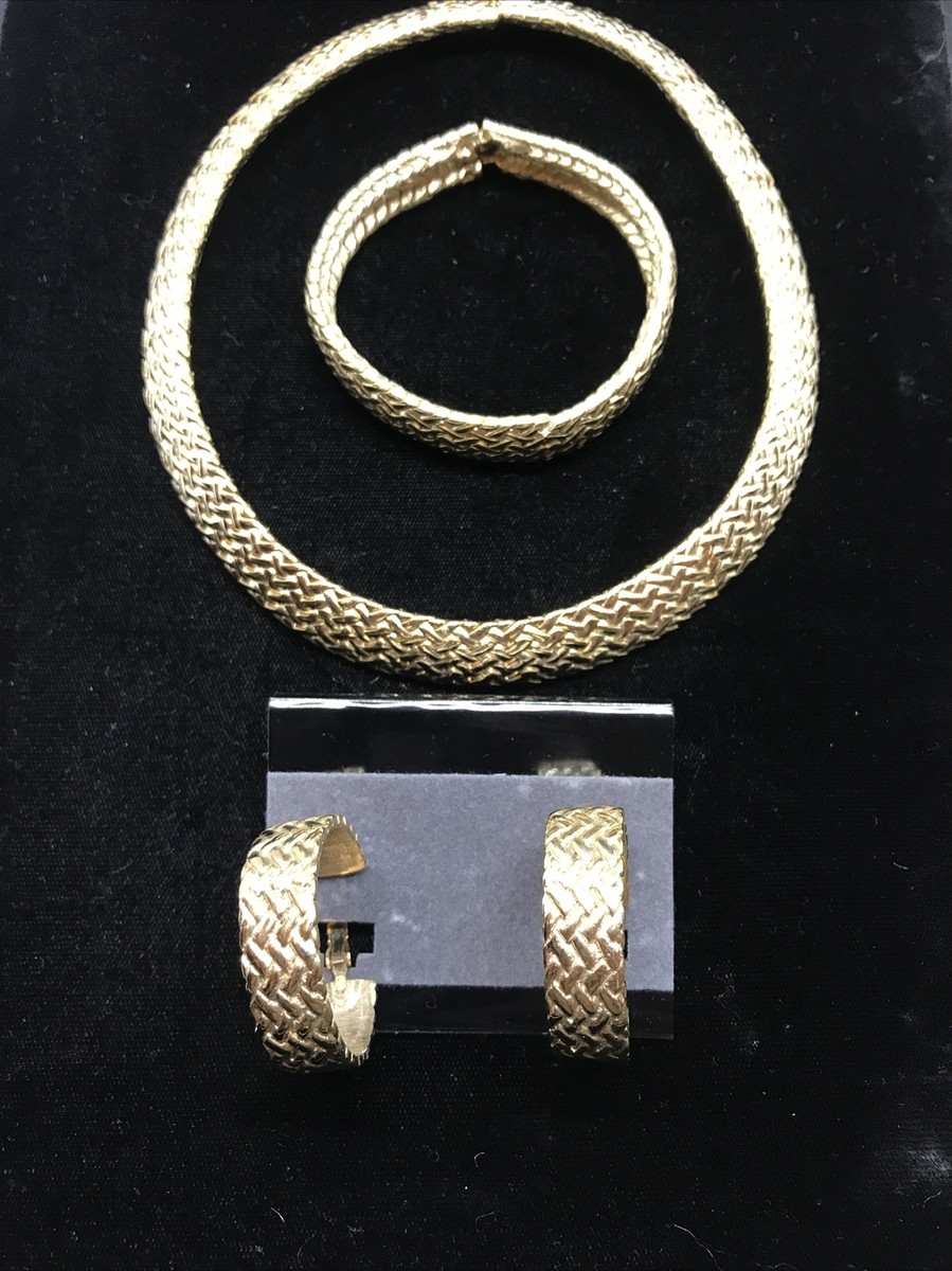 Vintage Gold tone High End Fashion Jewelry Necklace -Bracelet