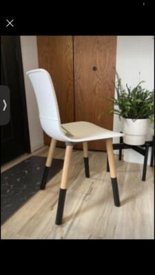 2010/2014 Jasper Morrison for Vitra HAL White Side Chair With Two-Tone Wood Legs