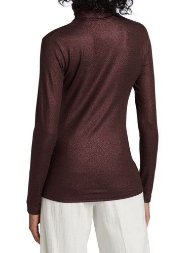 MAJESTIC FILATURES Top Cuello Alto Metálico Tacto Suave Berenjena 4 L Nuevo con Etiquetas $200 - Imagen 12 de 13