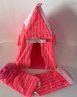 Vintage Doll Tent & 2 Sleeping Bags Hand Made For Barbie Size Pink (f)