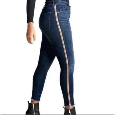 Abercrombie & Fitch Womens 0R Jeans Simone High Rise Ankle Side Stripes 90s^