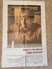 1980 Brubaker Folded One Sheet Movie Poster Vintage Original Drama