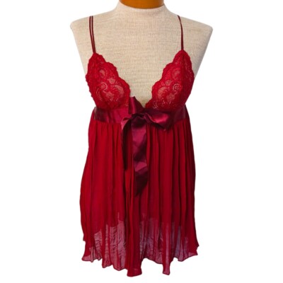 Size S/M Victoria's Secret Womens Baby Doll Large, Lace Sexy Elegant Teddy