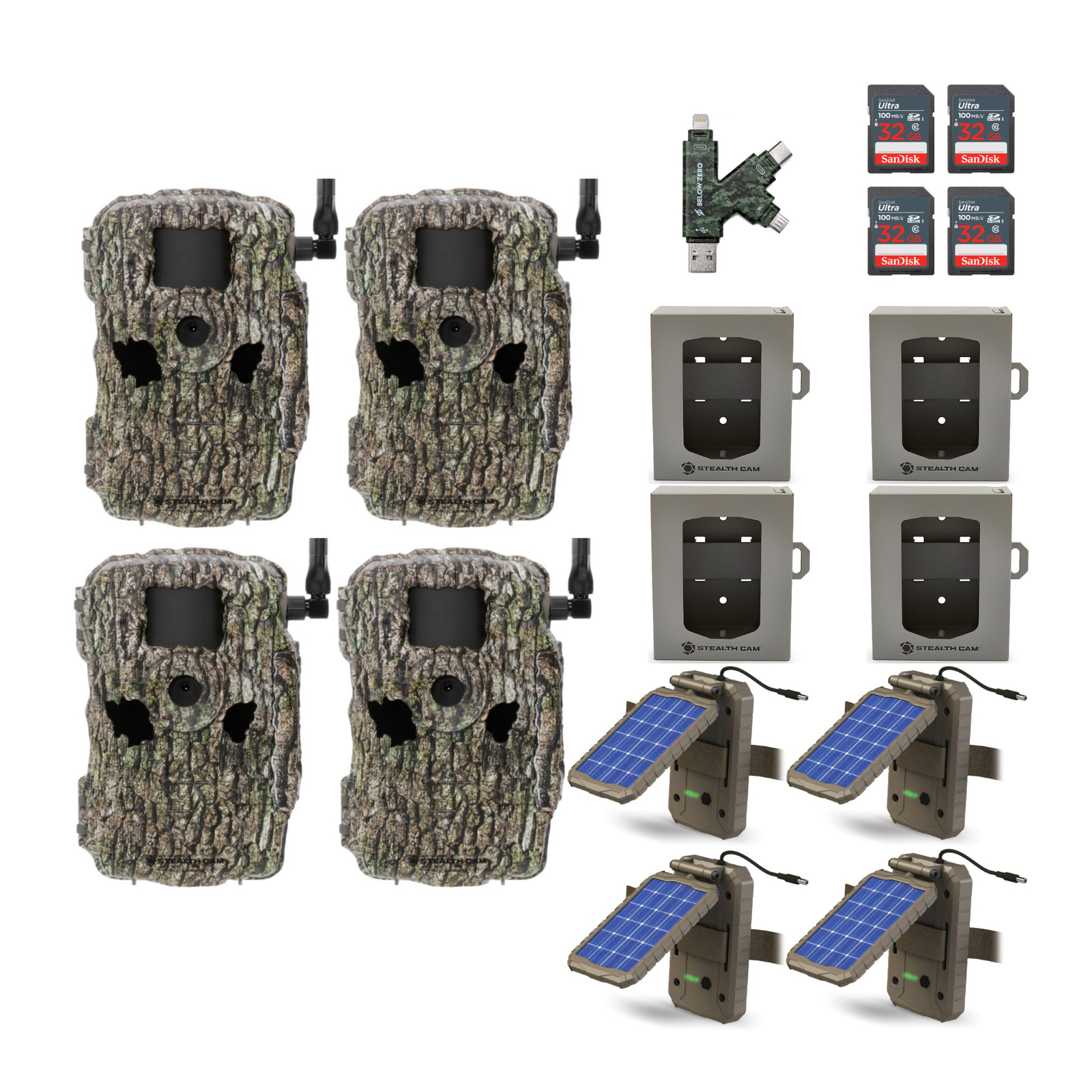 Stealth Cam Fusion X 26-Мегапиксельная двойная операторская камера ATandT и Verizon Bundle 4 Pack
