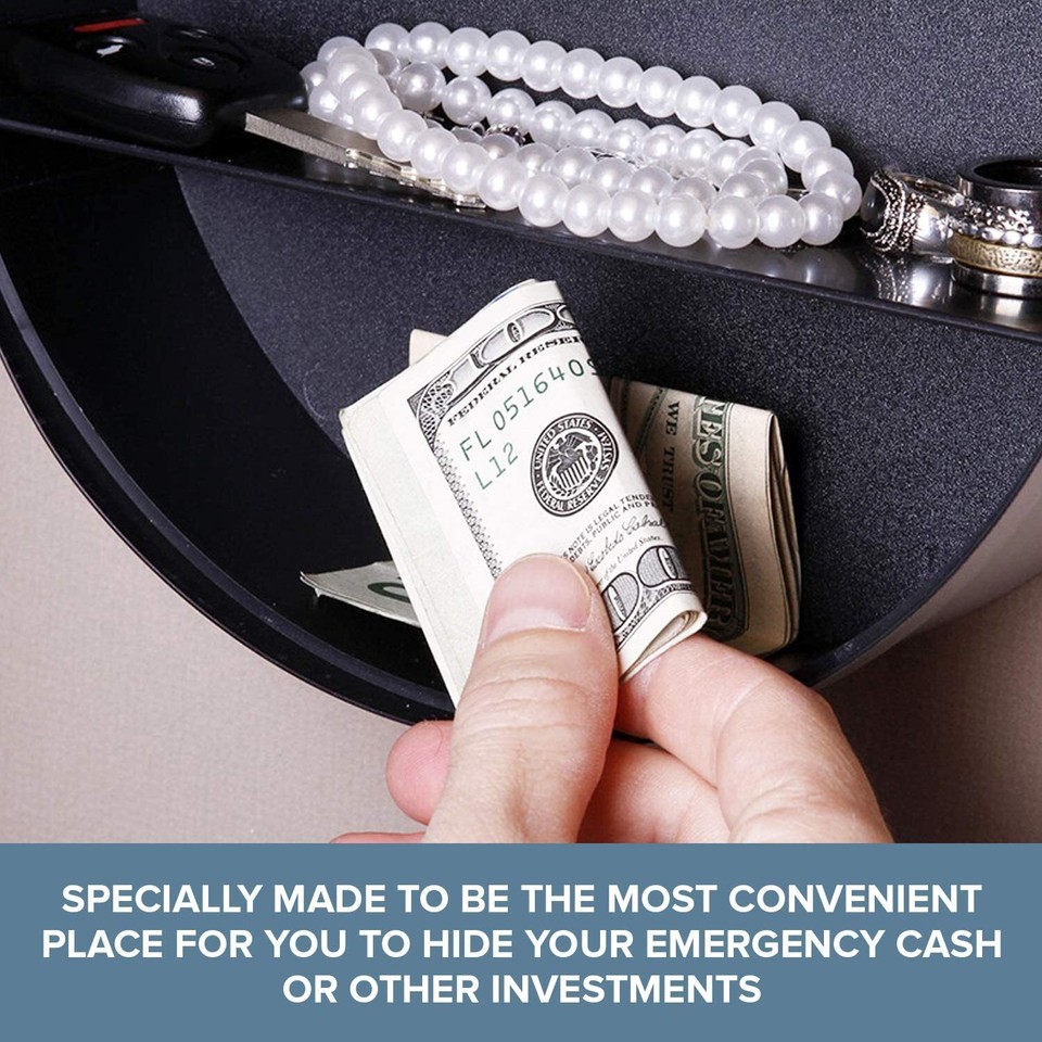 Wall Clock Money Safe Box Hidden Secret Jewelry Security Cash ...