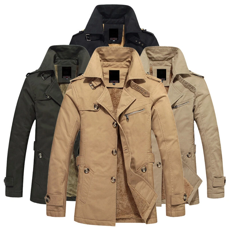 Chaquetas para Hombres Ropa Informal Trinchera Delgadas Cálidas Imitación Piel A Prueba de Viento Abrigos Chaquetas Foto 3 de 4