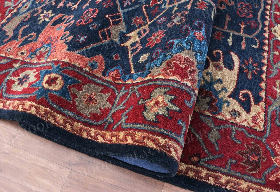 Channing Blue Oriental Parsian Tufted Handmade 100% Woolen Without Tariff & Duty - Image 2 of 4
