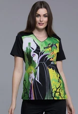 Maleficent Cherokee Scrubs Tooniforms Disney V Neck Top TF694 VIMA