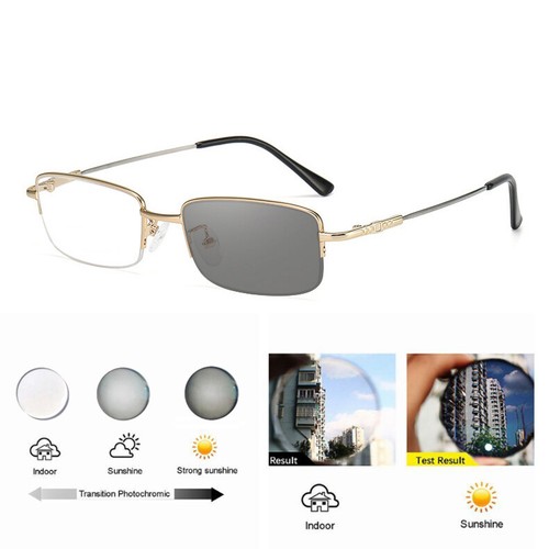 Gafas de sol para hombre cuadradas de metal fotocromáticas miopía miopía al aire libre nuevas - Imagen 2 de 16