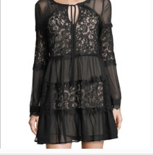 Willow and Clay black lace dress Size Small And Xs little black dress chiffon