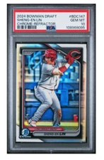 2024 BOWMAN DRAFT CHROME BDC147 SHENG-EN LIN REFRACTOR PSA 10 POP 1