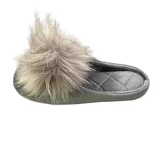 NWT INC INTERNATIONAL CONCEPTS Pom Pom Velvet Slippers Small