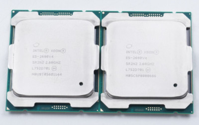 LOT OF 2 - Intel Xeon E5-2690v4 2.6Ghz 14-Core 135W 35MB LGA2011-3 CPU SR2N2