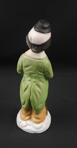 VINTAGE BISQUE PORCELAIN CLOWN FIGURINE PLAYING MUSICAL INSTRUMENT #F6 - Picture 4 of 8