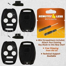 2 For 2009 2010 2011 2012 2013 2014 Honda Pilot Remote Key Fob Uncut Shell Case