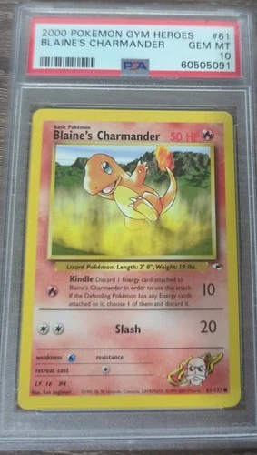 PSA 10 BLAINE'S CHARMANDER #61 2000 Pokemon Gym Heroes GEM MINT