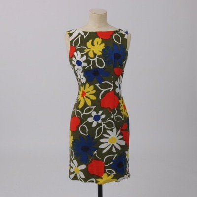 Vintage 60er Jahre Blumendruck Wackel Kleid Gr. 6 XS Nancy Valentine
