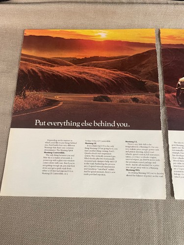 Ford Mustang 1986 Put Everything Behind You Magazine Advertisement Ad - Picture 2 of 7