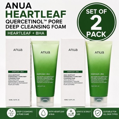 ANUA Heartleaf Pore Deep Cleansing Foam 150ml Set of 2 Authentic K-Beauty
