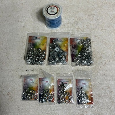 Tandy Leather Factory Nickel Eagle Head Line 24 Snaps & Blue EcoSoft Lace Lot
