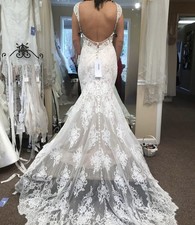 NWT Madison James Off White with Champagne Underlay Wedding Dress