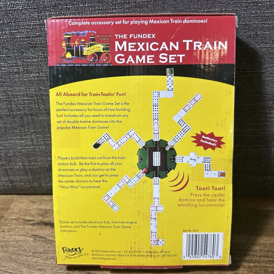 Fundex Vintage Mexican Train Game Set for Dominos 2002 Whistling Locomotive NIP - Image 3 of 4