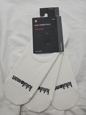 NWT Lululemon Men's Daily Essentials Stride 3 Pack No Show Large Socks White