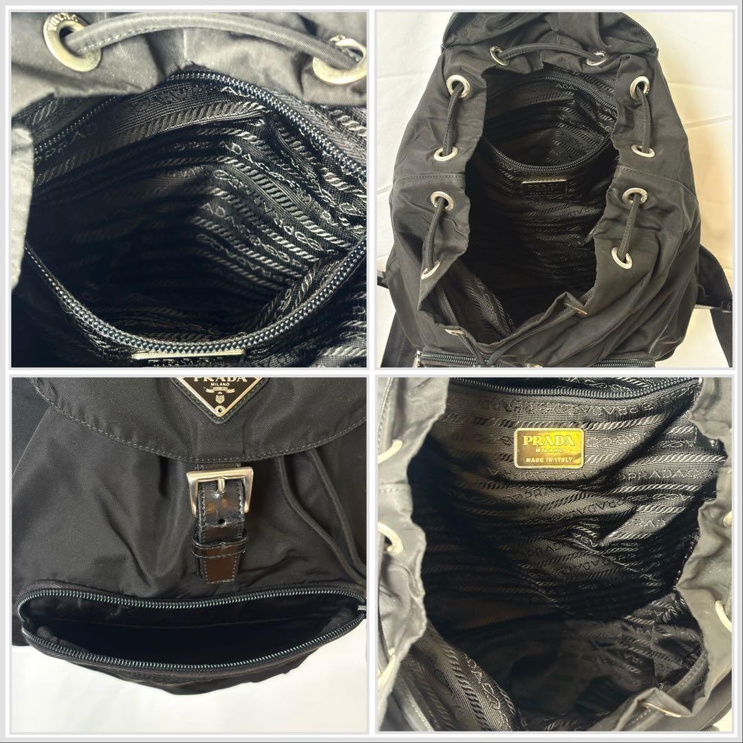 PRADA Nylon Backpack Approximately 30cm Small Black Drawstring Backpack from jap thumbnail 6